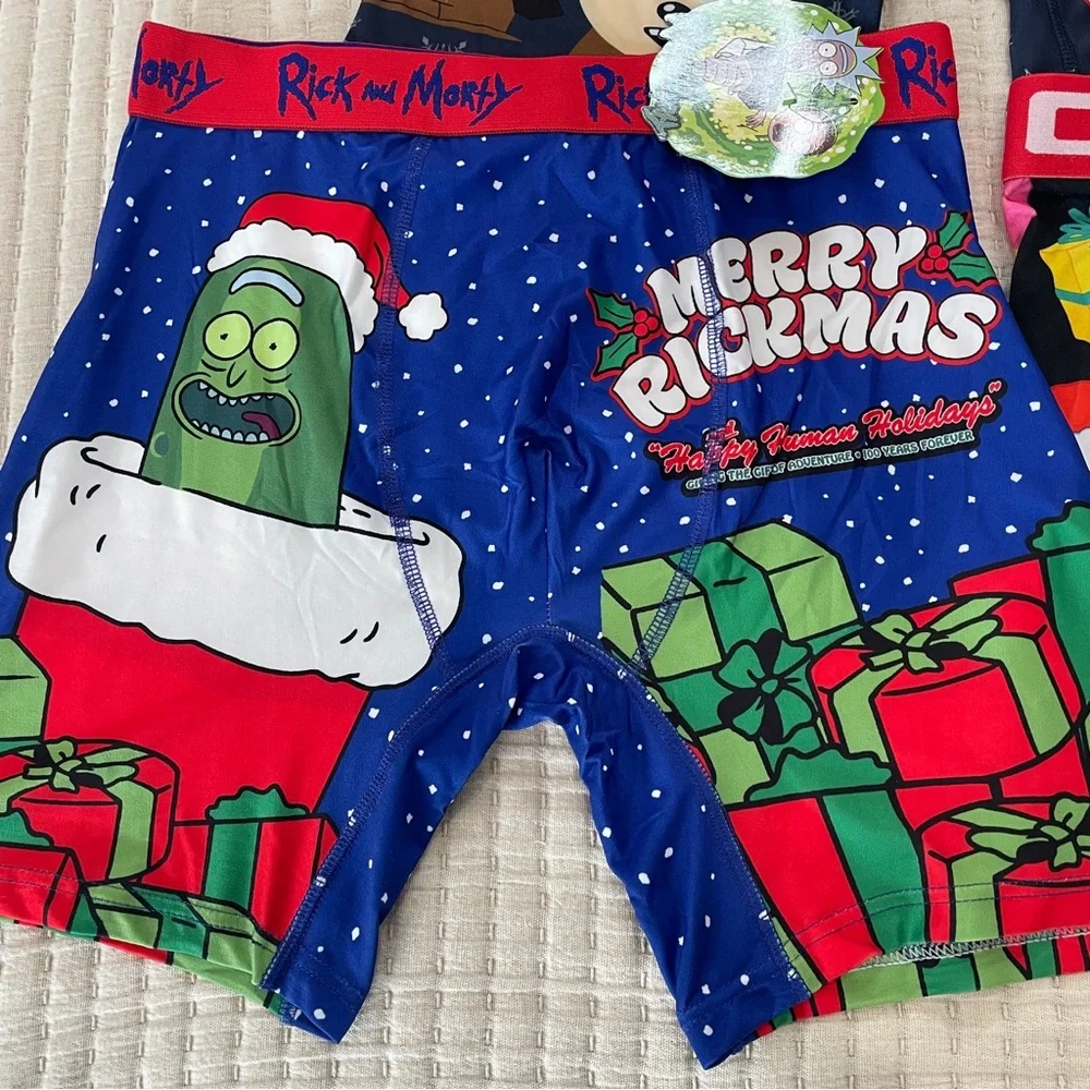 Mens 3pk Christmas Boxer Briefs South Park Rick and Morty‎ SpongeBob Size Medium